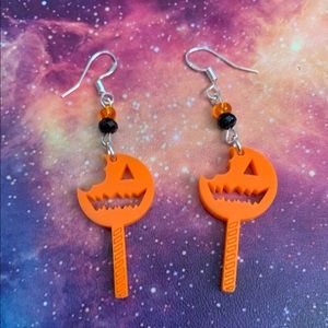 Trick r treat lollipop earrings Halloween jewelry gift